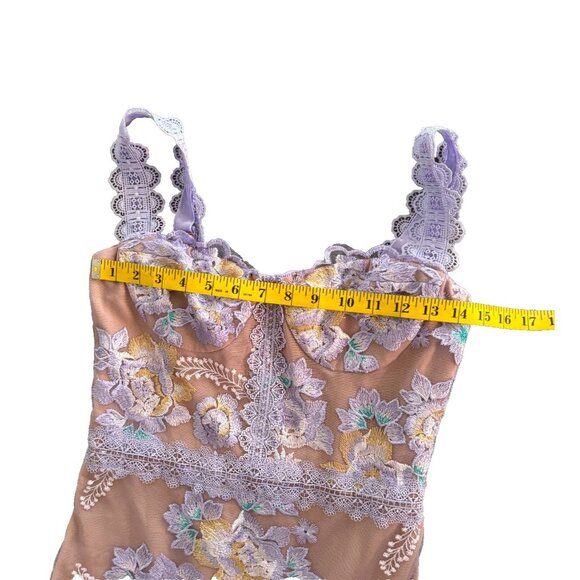 Bronx and Banco Eva Embroidered Floral Midi Dress purple S worn Harper bazaar - Picture 6 of 9